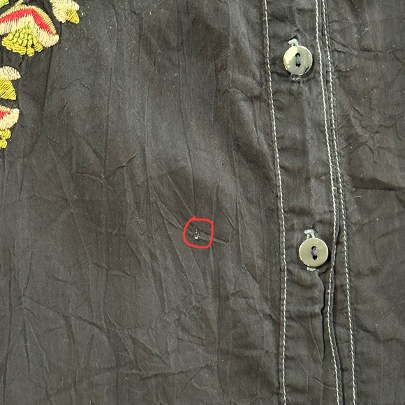 Johnny Was Sundance Catalog Blue Art Sable Tunic Navy Size Large EUC - Picture 16 of 16